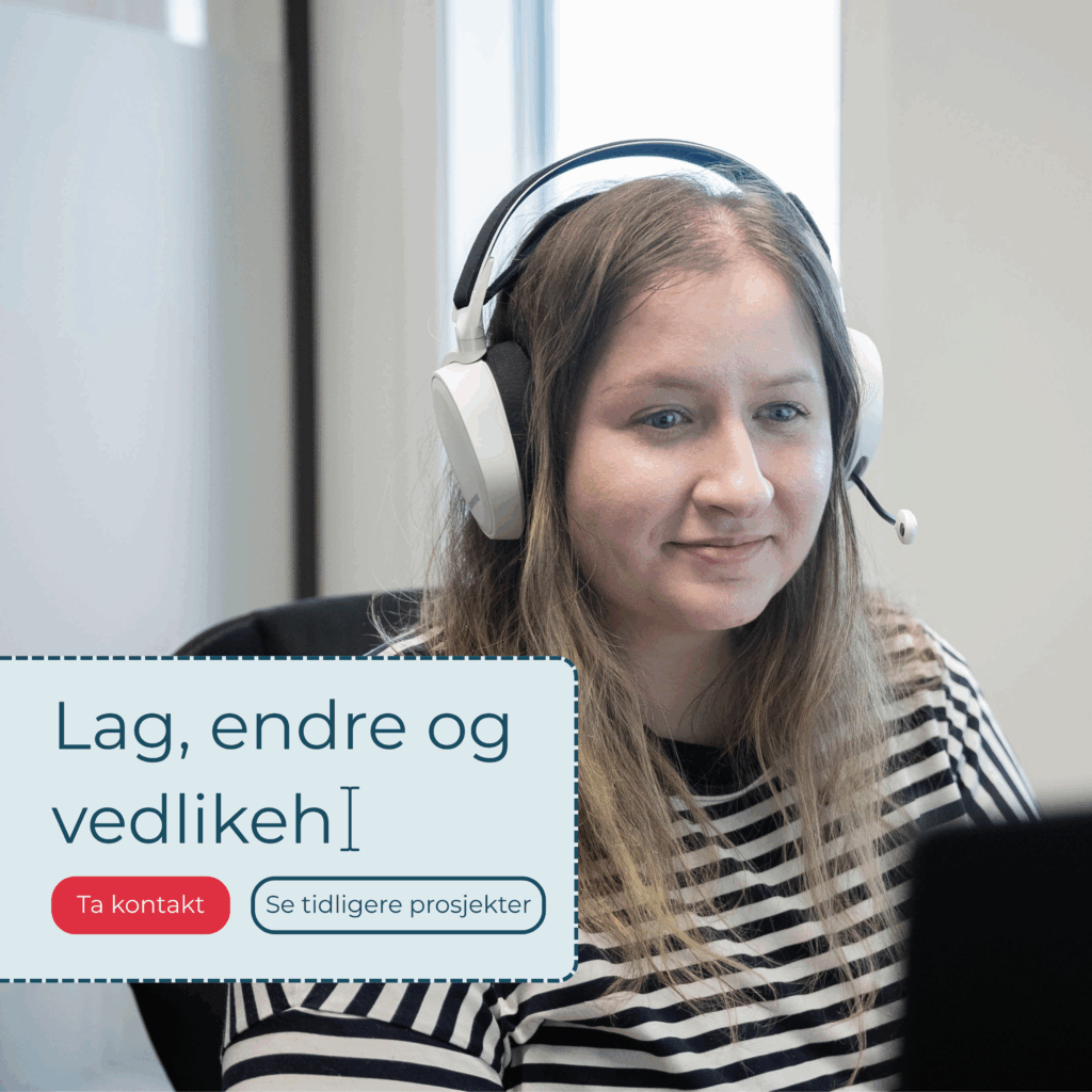 Grafikk av en person som lager nettside